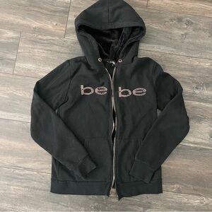 Bebe Black Hoodie Jacket